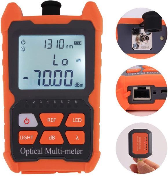 Optical Fiber Power Meter with RJ45 Test, Fiber FC/SC/ST Universal Interface Connector Tester Equipment for CCTV