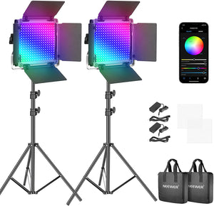 RGB Led Video Light with APP Control, 360°Full Color, 50W 660PRO Video Lighting Kit