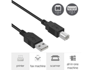 USB Type A to Type B High Speed 2.0 Data Cable for Printers - 6 Feet